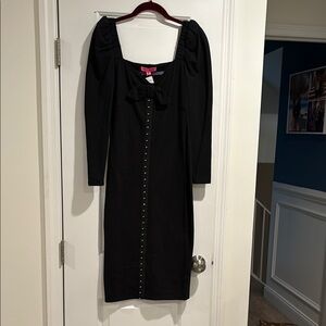 Betsey Johnson Black Dress with Bow Detail